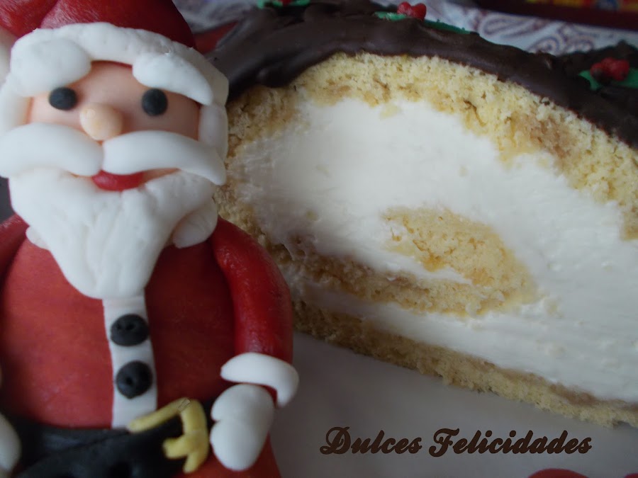 Papá Noel. Tronco de navidad