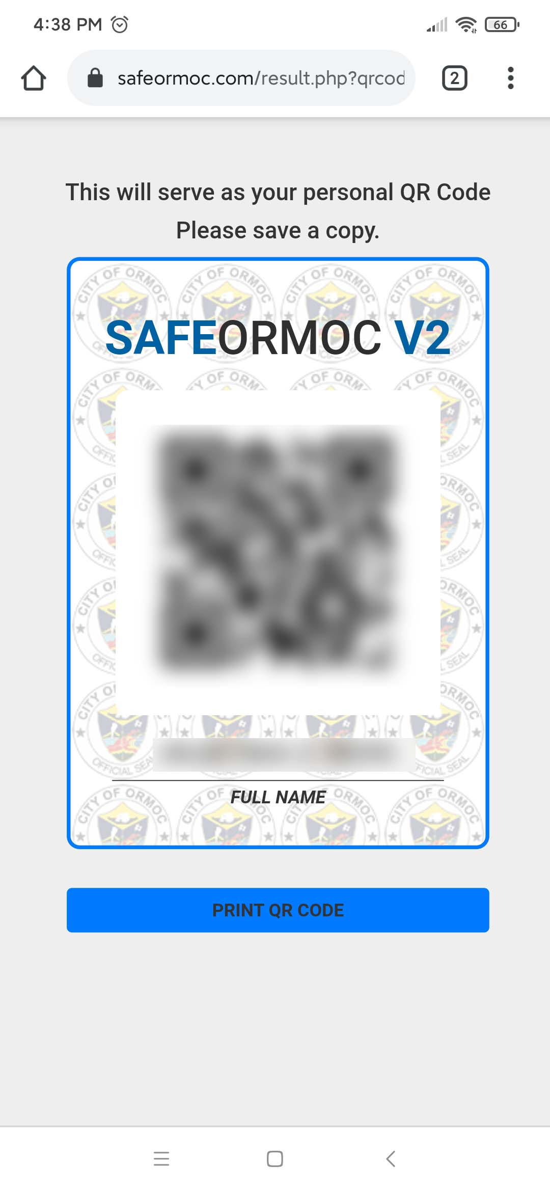 Ormoc City QR Code Registration