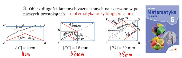 Zad. 2 i 3 str. 126 "Matematyka z plusem 5" - Prostokąty i kwadraty