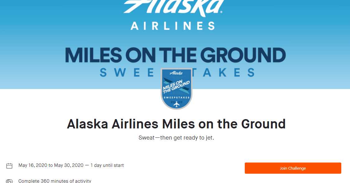 Alaska Airlines giving out miles for exercising in latest sweepstakes!