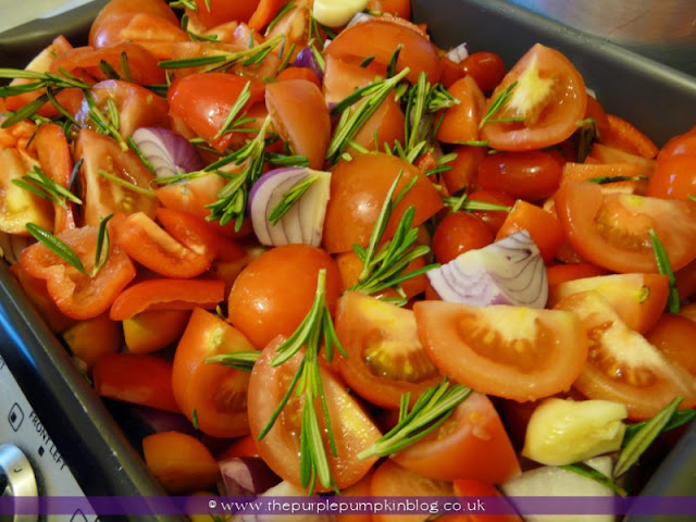 Spicy Roasted Tomato & Red Pepper Soup at The Purple Pumpkin Blog