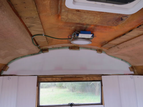 insulation on curved corner of fiberglass trailer