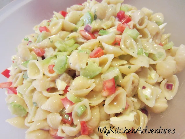 Lightened Up Macaroni Salad: Lighter version of a classic side dish.  