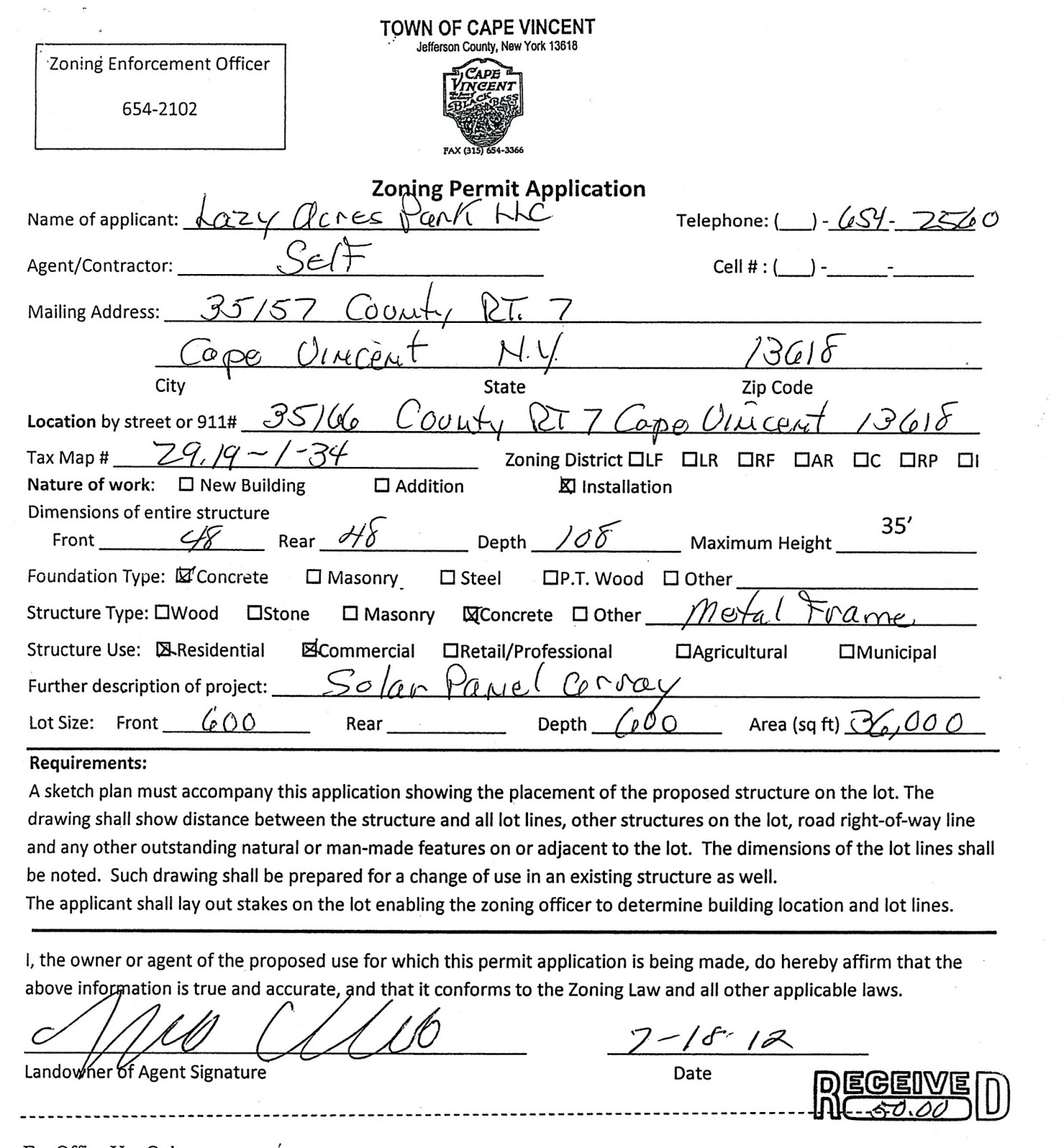 Cape Vincent Citizens Against Turbines Another Cape Vincent Zoning