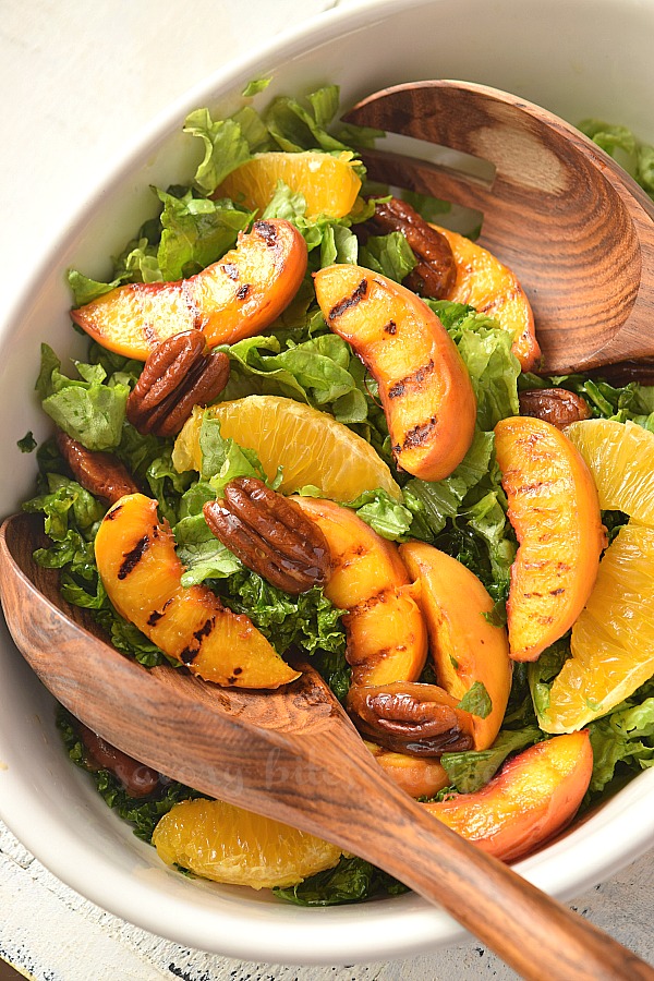 best summer salad in a bowl peach salad