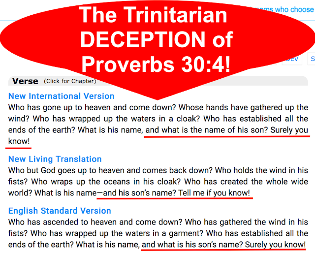 The Trinitarian DECEPTION of Proverbs 30:4!  