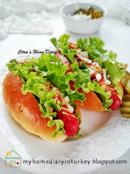 Citra's Home Diary HOMEMADE Hot Dog Buns Recipe (eggless) and how to shape hot dog buns