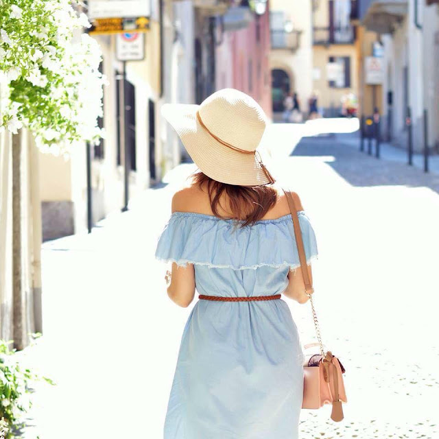 Abito off the shoulder azzurro INSTAGRAM RECAP #07
