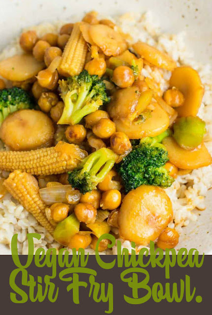 Homemade-Vegan-Chickpea-Stirfry-Bowl-Recipe A Delicious vegan chickpea stir fry bowl recipe