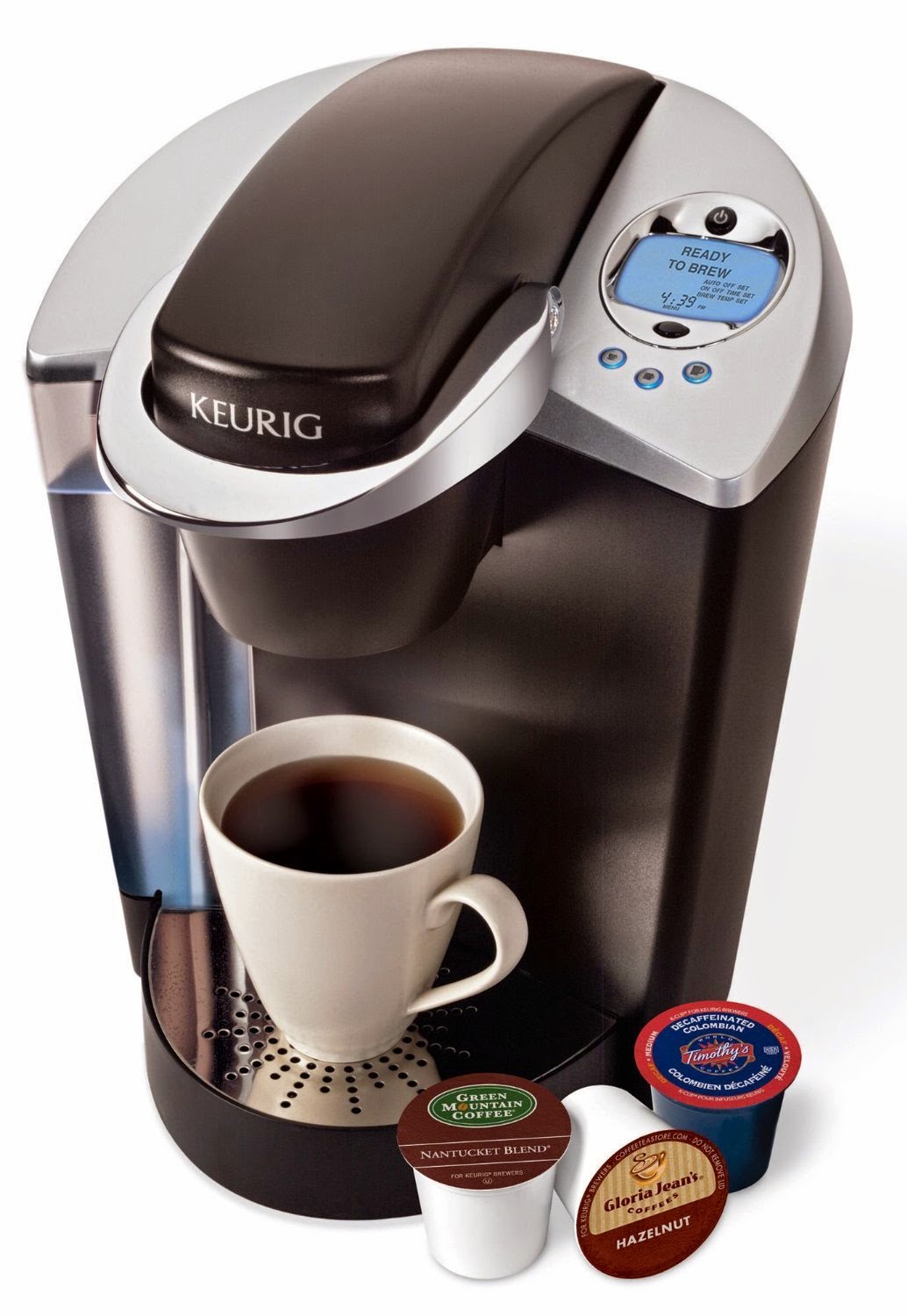Keurig K-Cup K60/K65 Special Edition & Signature Brewers, brews coffee, tea, cocoa in just 1 minute, holds enough water for up to 8 cups, adjustable brew temperatures 187-192 degrees F, 3 brew size options