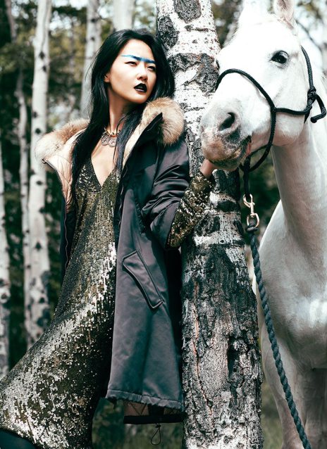 Hyoni Kang for Flare Magazine December 2011 Photographed by Chris Nicholls 