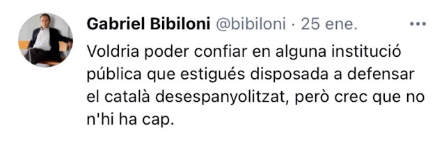Gabriel Bibiloni, un mallorquí catalaniste, mes tonto que lo que va fé una griella de fusta per a rostí sagí.