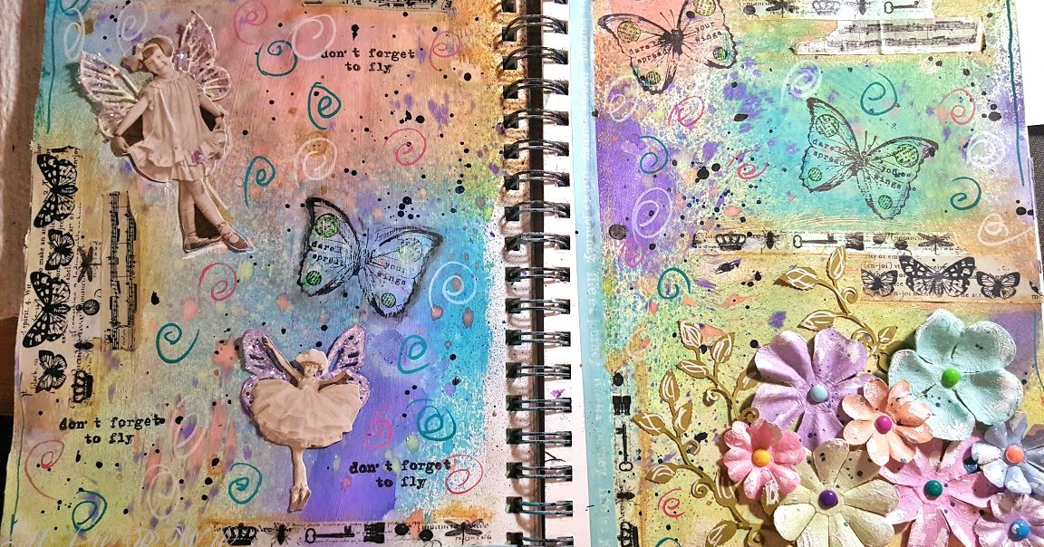 INSPIRE: A Colorful Whimsical & Fun Art Journal Layout: My Crazy Life