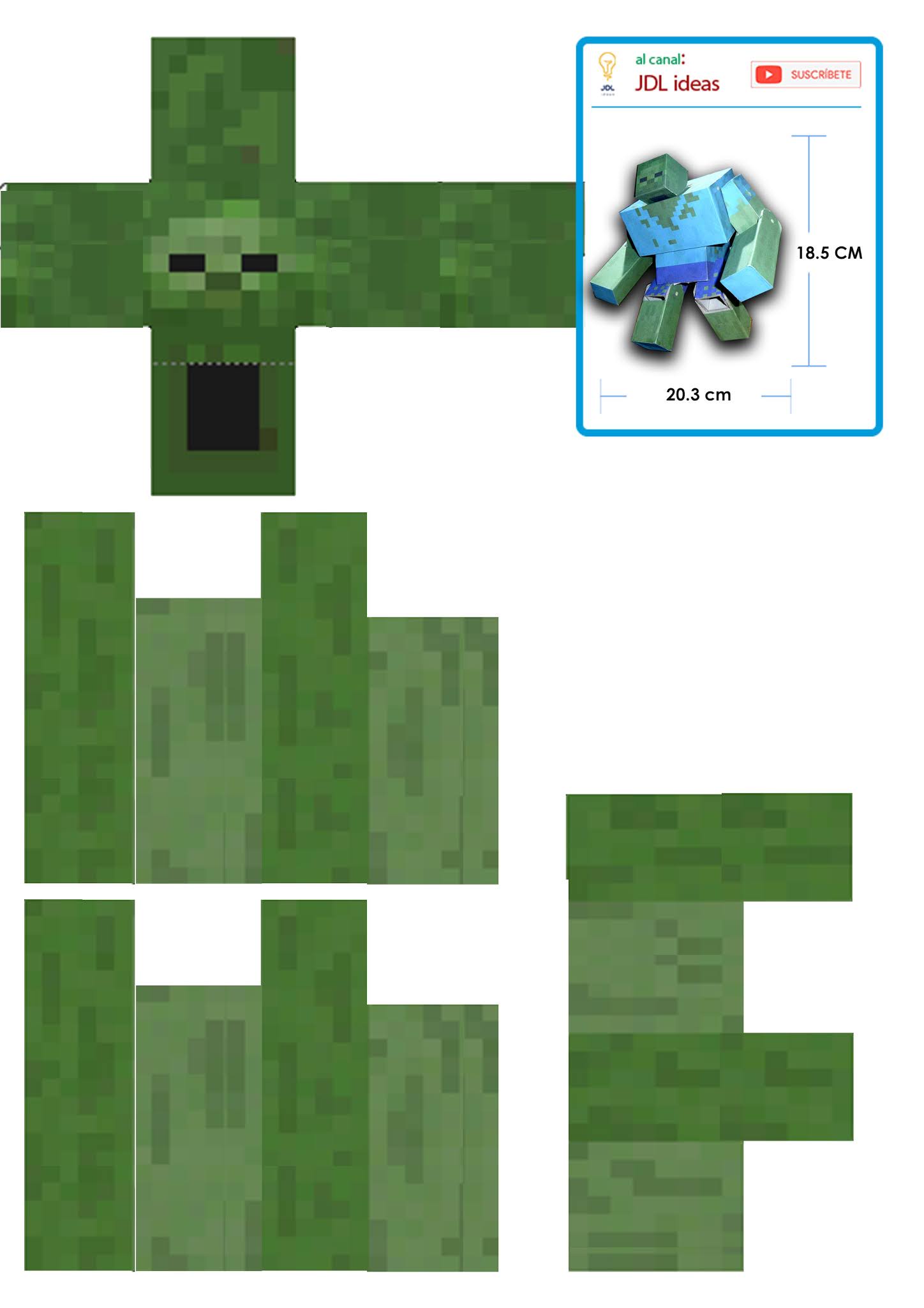 Papercraft Minecraft Zombie Mutante Papercraft Essent vrogue.co