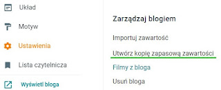 Tworzenie kopii zapasowej treści Blogger. Tworzenie kopii zapasowej treści Blogger.
