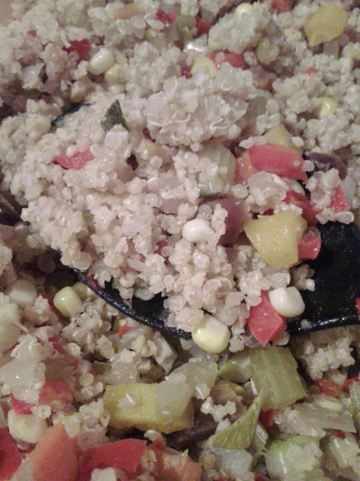 Thoughts of Fluff Baked Veggie and Grains Pilaf