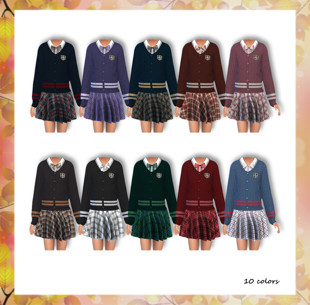 Custom Content for Sims 4 School uniform for children /f/