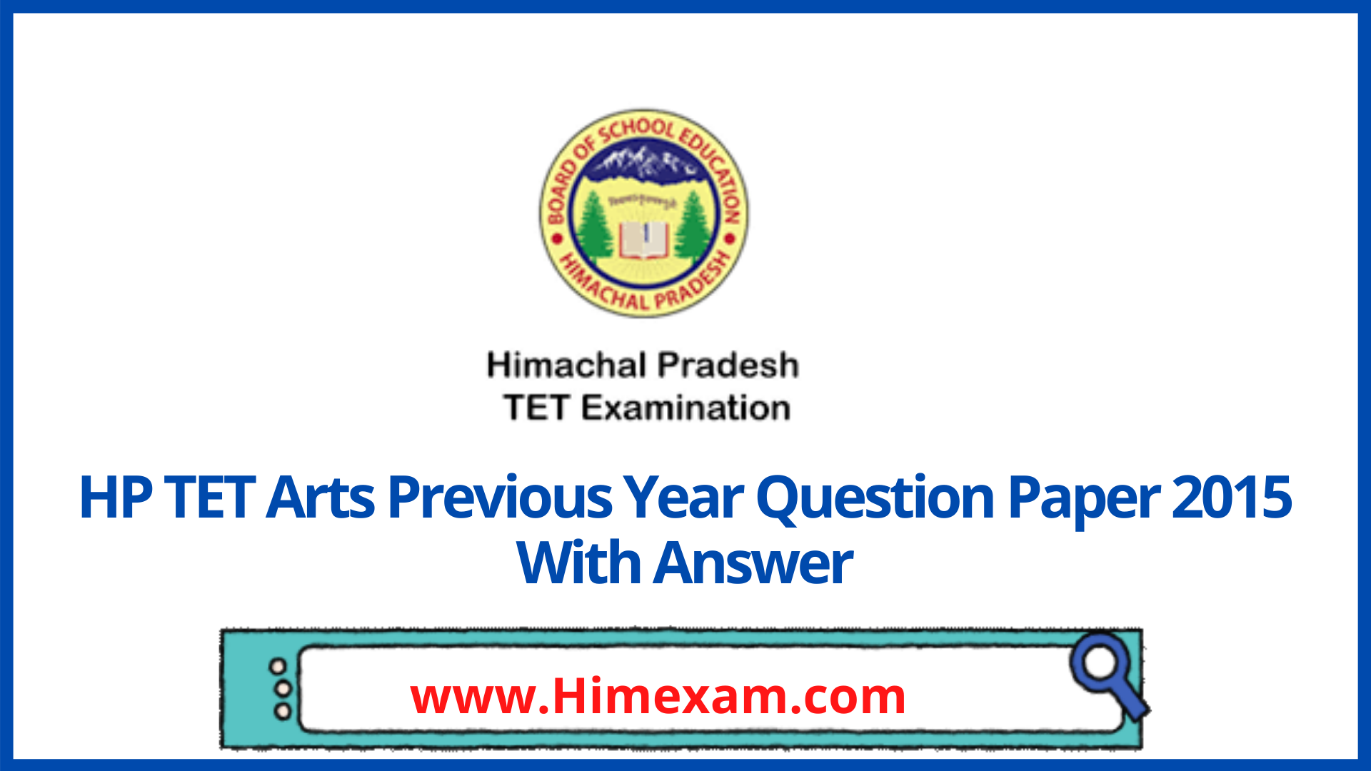 HP TET Arts Previous Year Question Paper 2015 With Answer