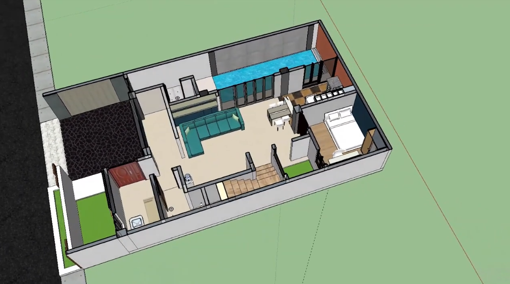 Desain Rumah Dengan Kolam Renang Di Lahan Rumah 8 X 14