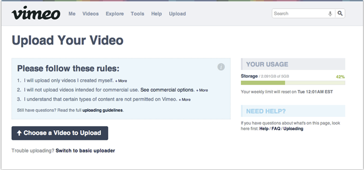 Choose a video to upload Choose a video to upload