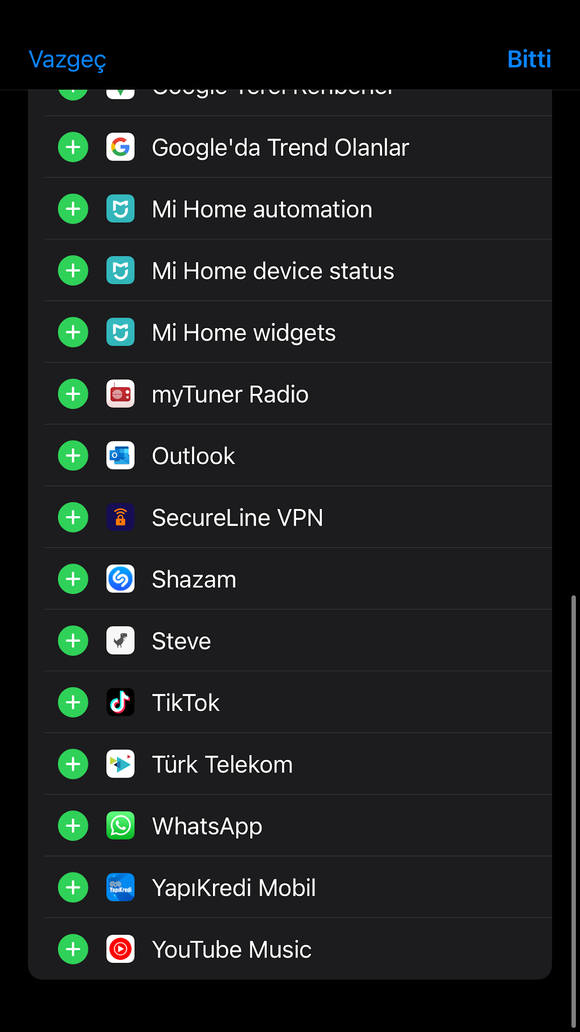 Oyun Widget'ı Ekle