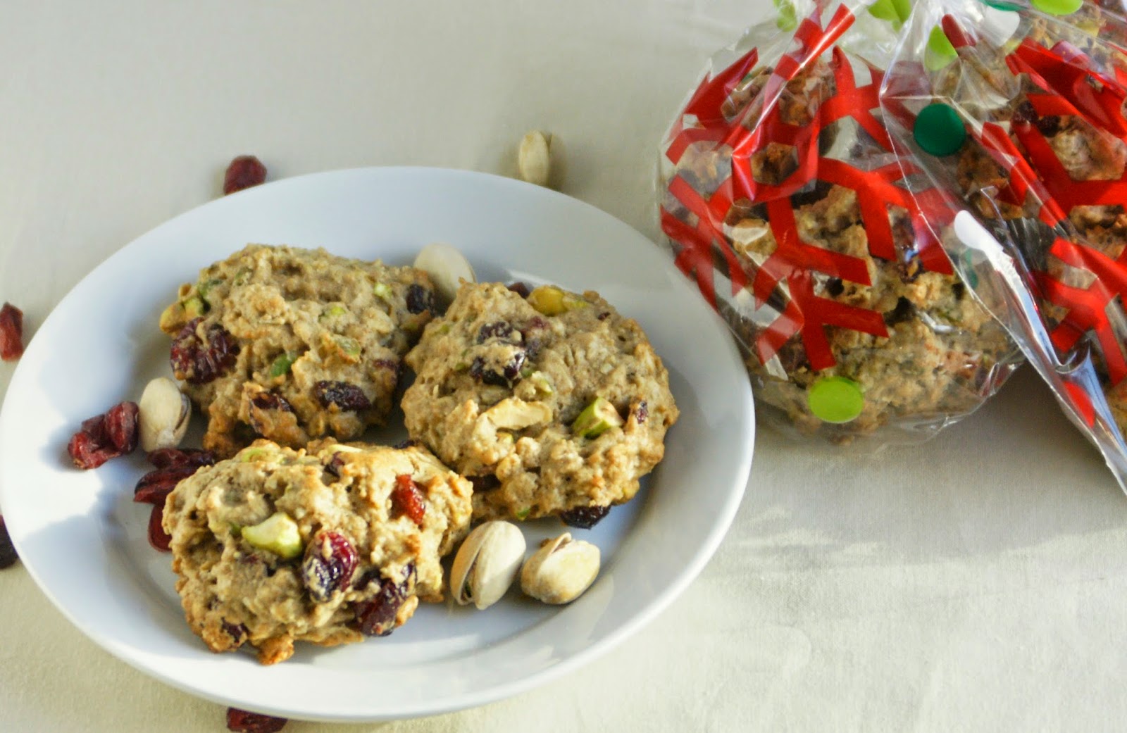 Bite of Health Oatmeal Cranberry Pistachio Cookies