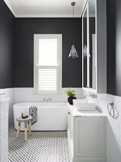 desain kamar mandi Kamar Mandi Abu-abu Tua