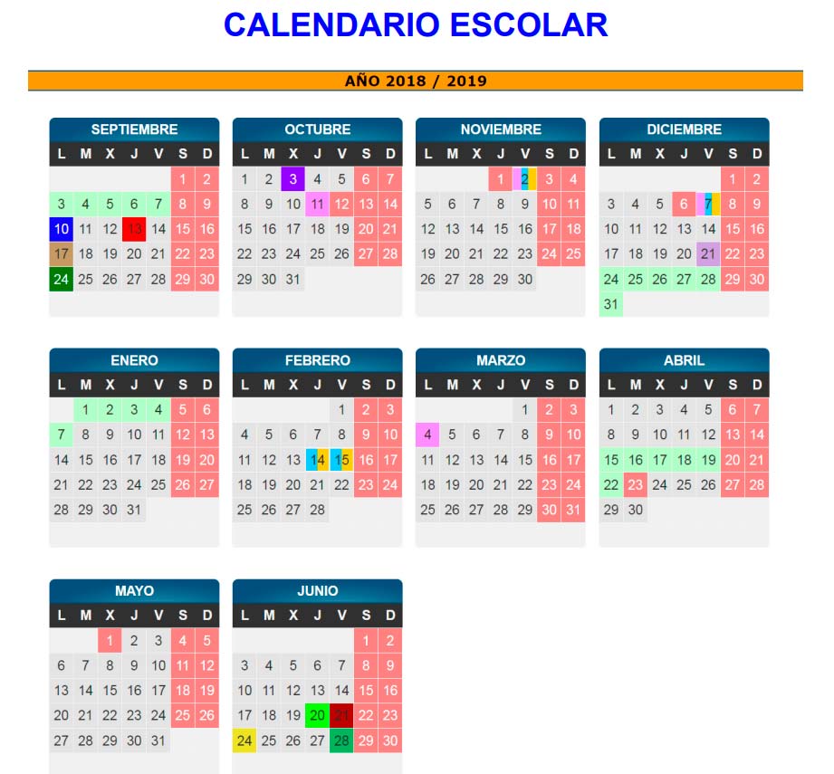 CALENDARIO ESCOLAR