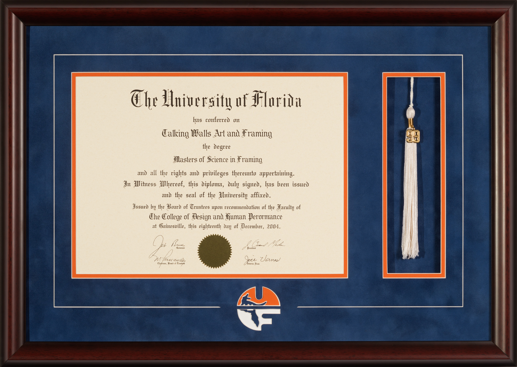 University Of Florida Diploma Frame Table Frame