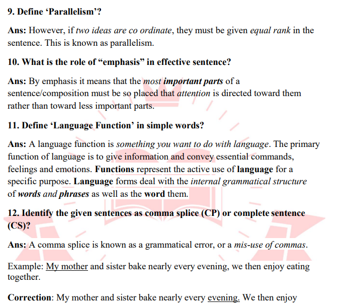 ENG101 Short Notes For Final Term