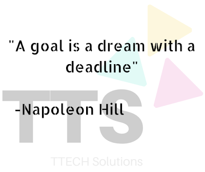 A pic showing logo of TTECH Solutions with Good Quote of Napoleon Hill, Positive Quote, Good Quote Category