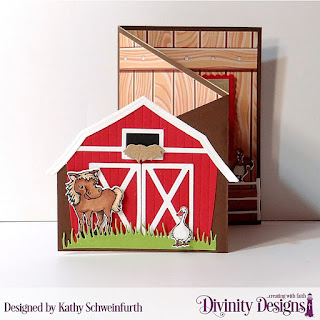 Stamp/Die Duos: Farm Friends, Stamp: Hogs & Kisses, Custom Dies:  Duo, Z Fold with Layers, Barn, Farm Fence, Grass Hill, Scalloped Squares, Squares, Pierced Ovals, Paper Collection: Weathered Wood