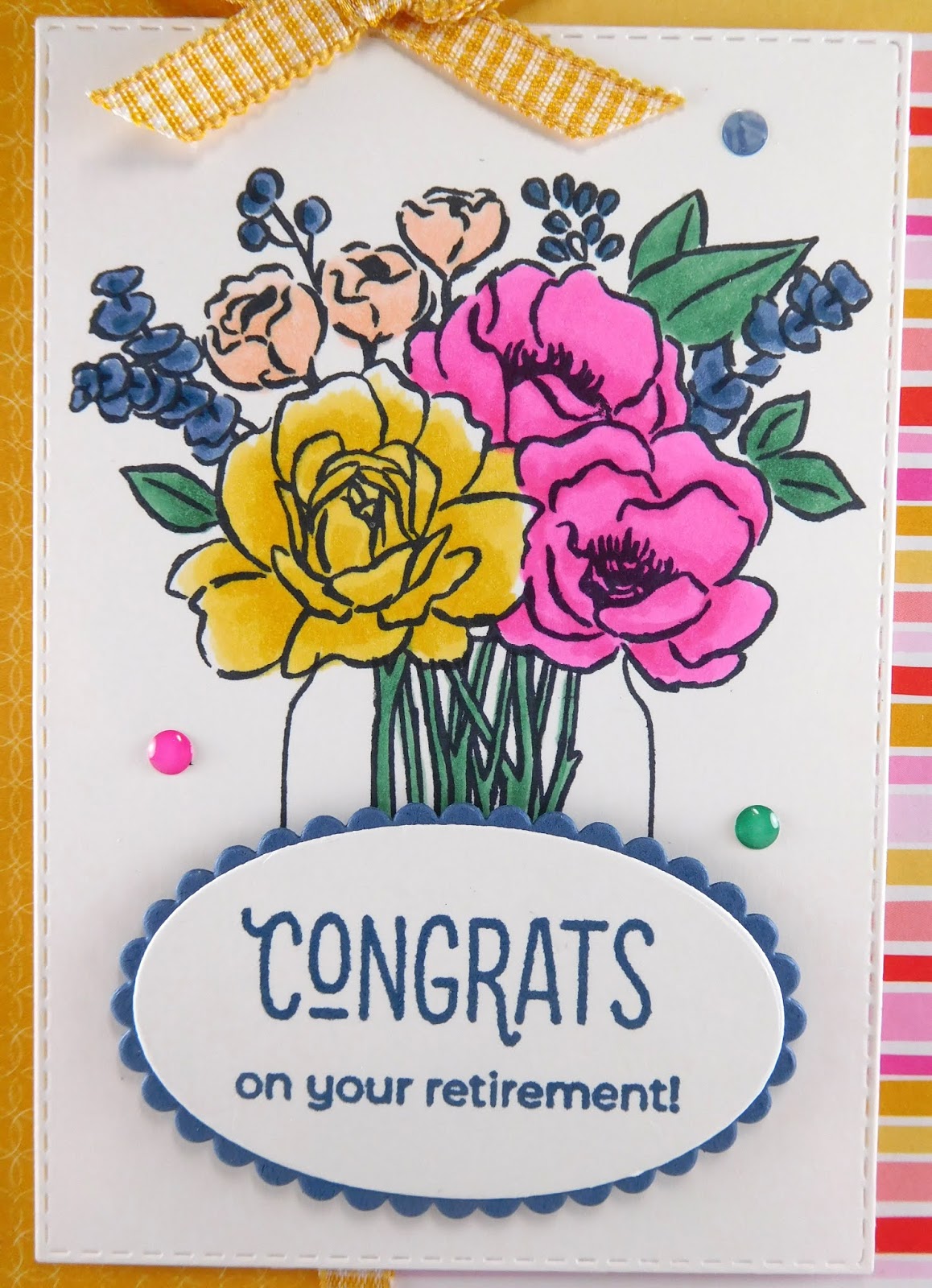 WeeBeeStampin4Fun Jar of Flowers Retirement