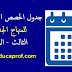جدولة الحصص الاسبوعية للمستويين الثالث والرابع ابتدائي وفق المنهاج الجديد جدولة الحصص الاسبوعية للمستويين الثالث والرابع ابتدائي وفق المنهاج الجديد