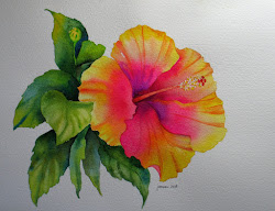 hibiscus watercolor painting sold nel everyday