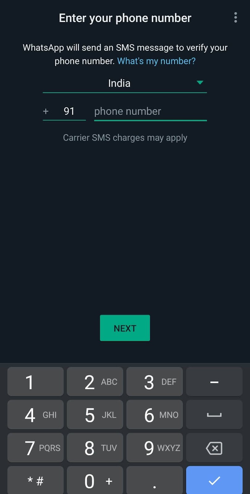 Setup WhatsApp account