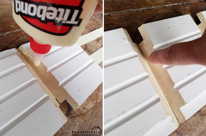 Adding glue on mitered corners