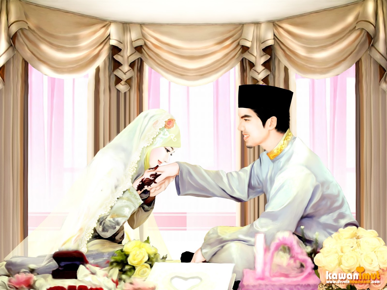 figur pengantin putih