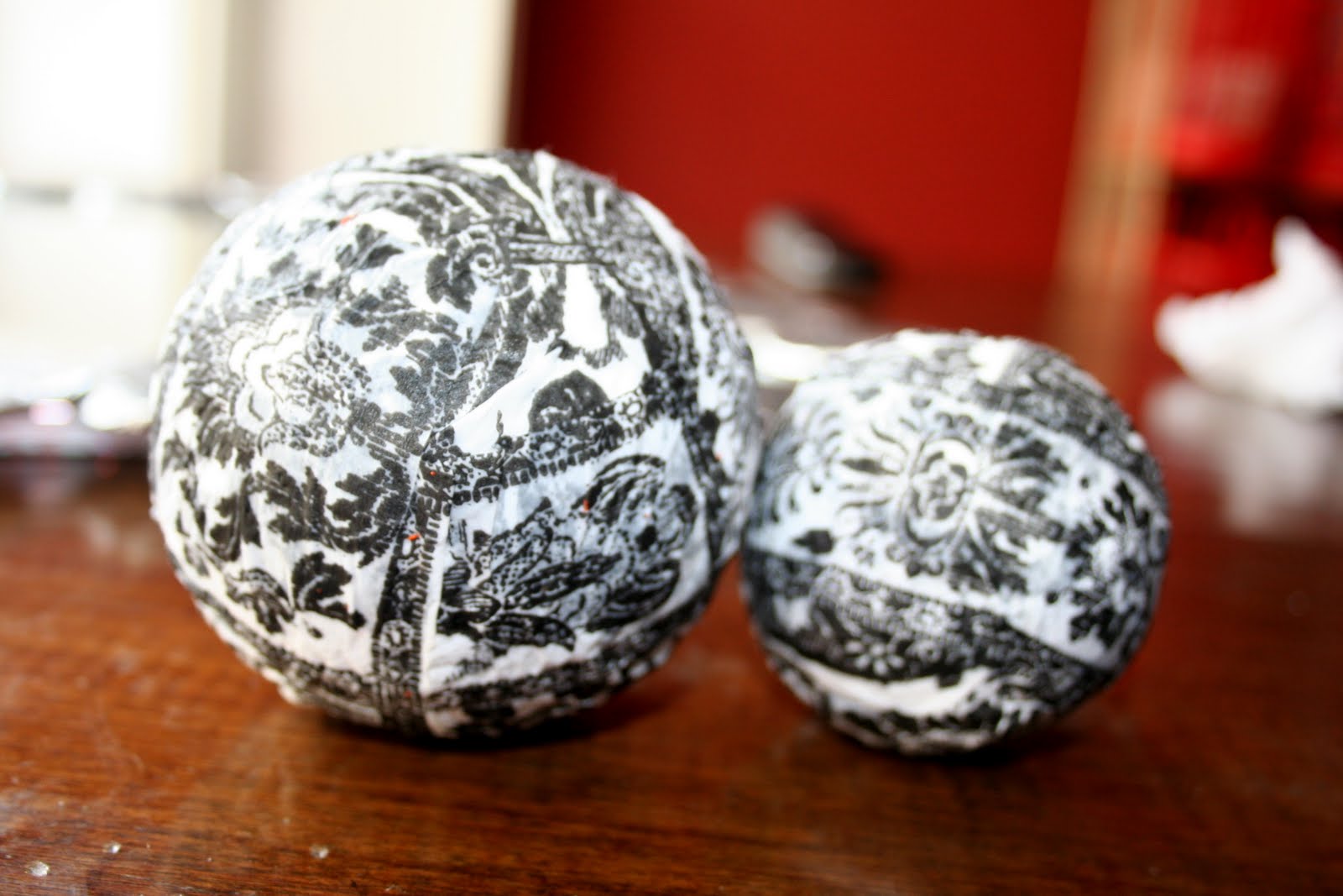 A Mom Not a Professional Nor a Perfectionist decoupaged decor balls