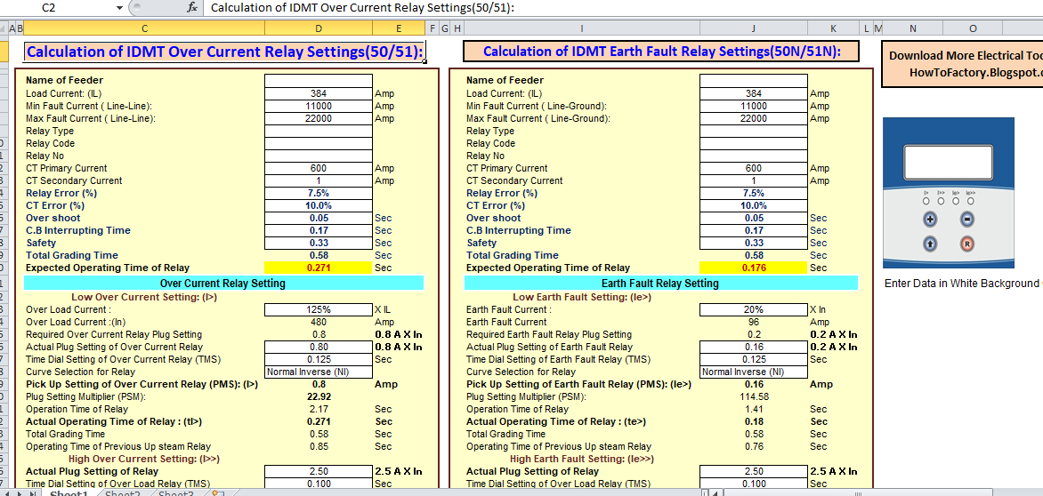 Earth Fault Relay Setting Calculation Pdf