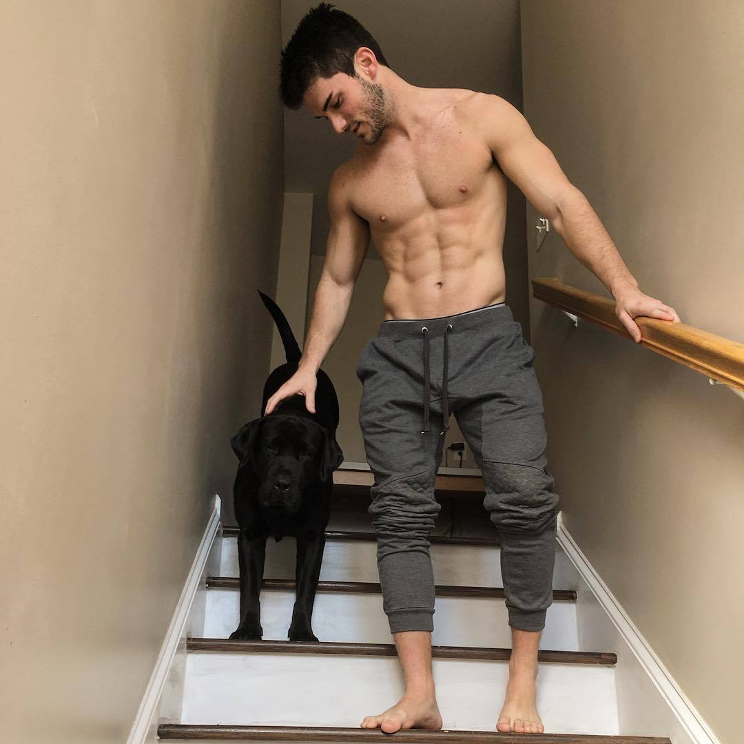 fit-shirtless-hot-guys-dogs