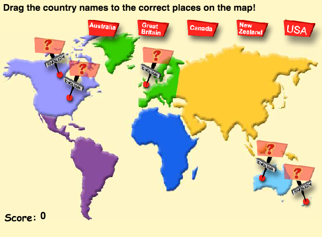Карта стран говорящих на английском языке