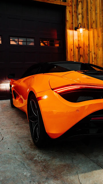 Wallpaper Orange Mclaren, Supercar, Tailight, Back View Wallpaper Orange Mclaren, Supercar, Tailight, Back View