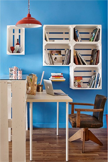 Escritório tem linda decoração com reciclagem. Blog Achados de Decoração decoracao-com-reciclagem
