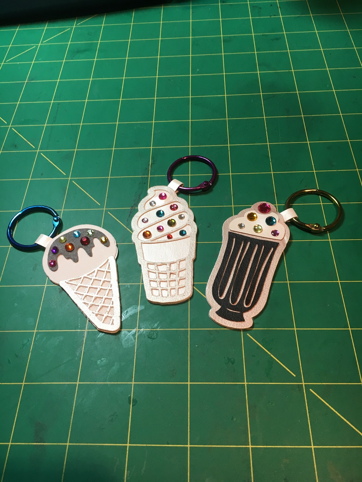 Nanny's Pansy Patch Ice Cream Key Chains