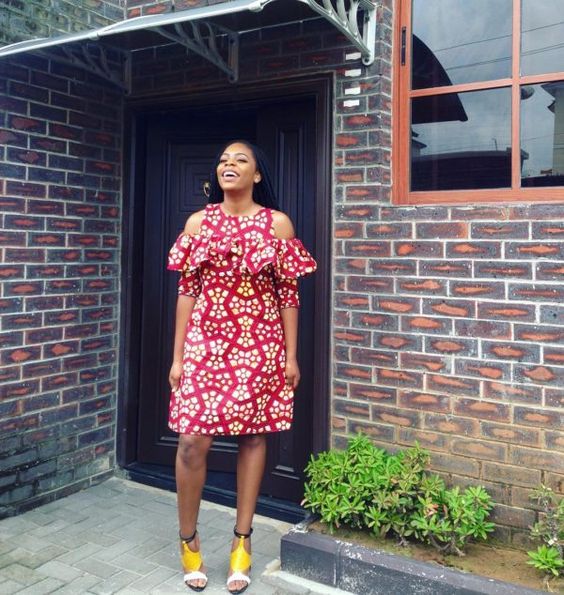 cold shoulder ankara dress