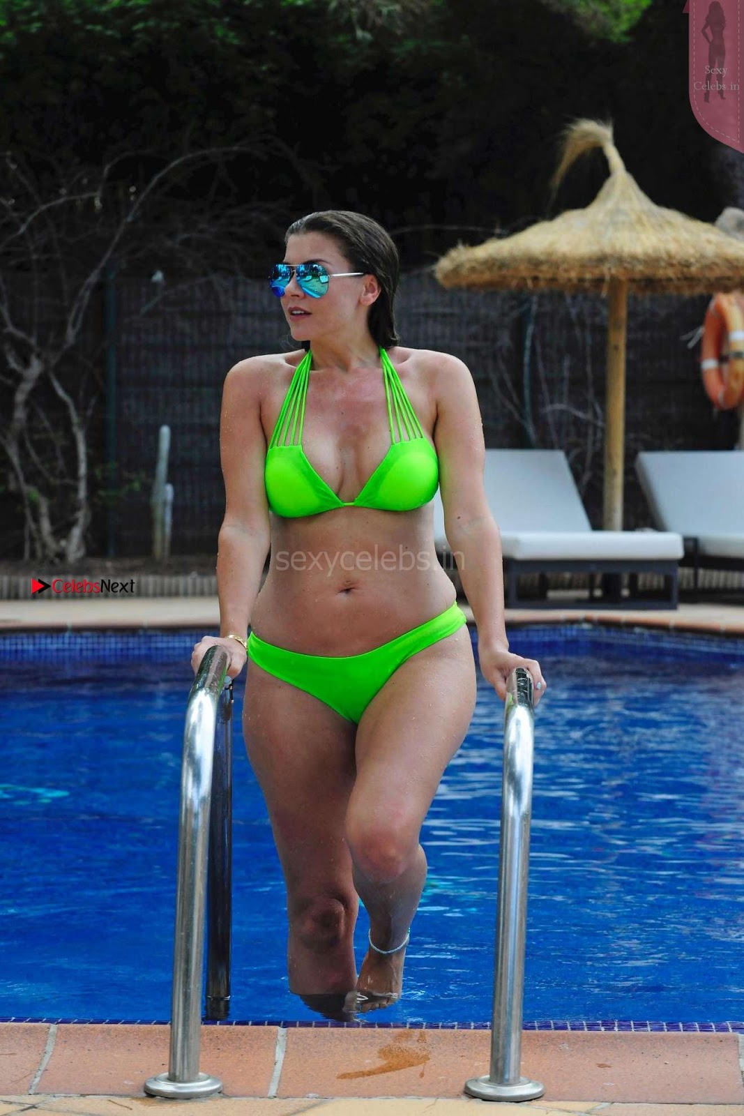 Imogen Thomas Huge Boobs Busty Ass Babe In Neon Green