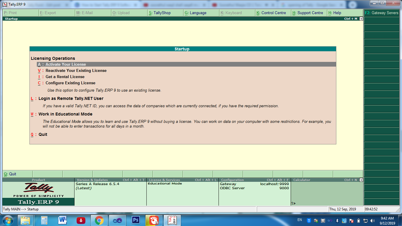Screen Components of Tally ~ Tally Point