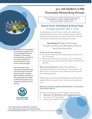 50+ Jobseekers Program Special Event: Mindfulness - Nov 18
