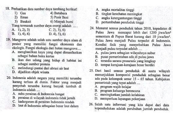 Soal PAS UAS IPS Kelas 7 Semester 1 Kurikulum 2013 Revisi 2018